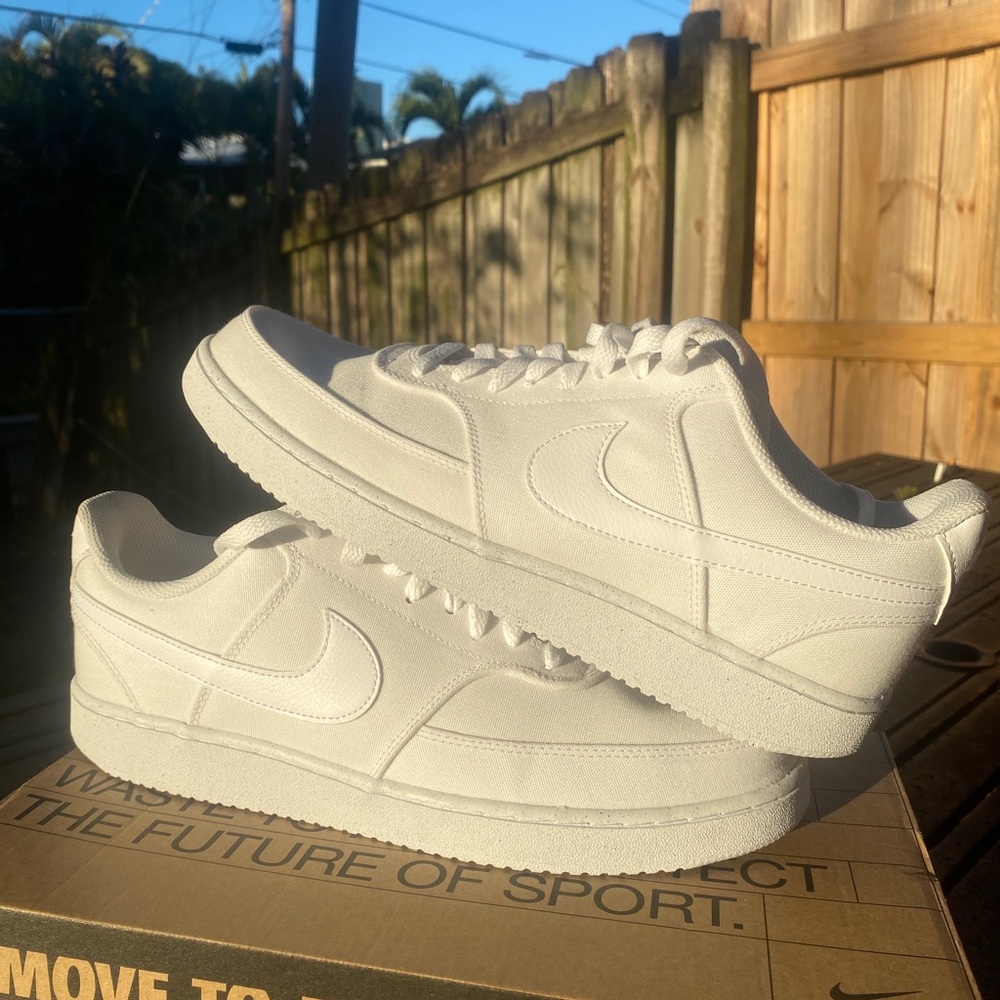 Nike Court Vision Lo Canvas Size 11 Color: All white